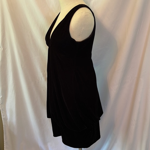 Black Velvet Scoop Back Dress - Picture 4 of 7